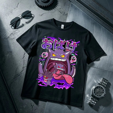 Anime Pokemon Gengar Printed T-shirt Men's and Women's T-shirt Men's Tops Harajuku Y2K T-shirt 2026 Summer New Tee Streetwear