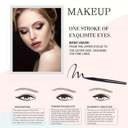 Rich Color Rendering Eyeliner Cream,Smudge Proof Waterproof Easy Coloring Makeup Cosmetic,( Brown, Blue Purple, Green And Black)