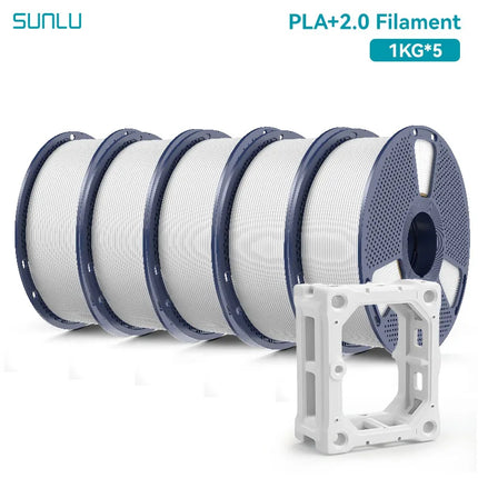 SUNLU 5KG PLA Plus 2.0 3D Printer Filament 1.75mm 1000g Spool (2.2lbs) Neatly Arranged No Knot Filament Fit Most FDM Printer