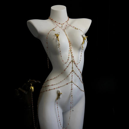 Sexy Sultry Body Chains Rhinestone Collars Nipple Clitoral Clamps Anal Plugs Feminine Erotic Accessories BDSM Training Sex Toys