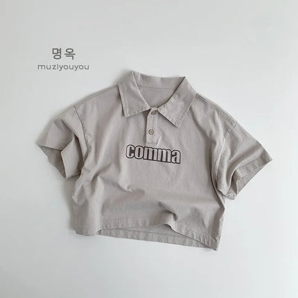 Spring Summer Kids Cotton T-Shirt Loose Thin Short Sleeve Unisex Korean Style Baby Clothing Personalized Top Children's Wear