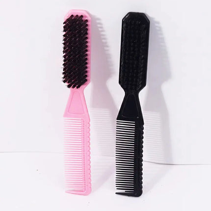 Professional hair comb brush set, dual head design, combing hair smoothly, edge brush cleaning, special for real hair wigs