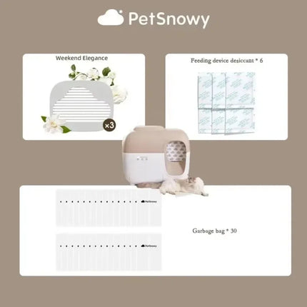 PetSnowy Cat Toilet Accessory Deodorizing Tablets Garbage Bag Pet Automatic Feeders Desiccant Pet Items