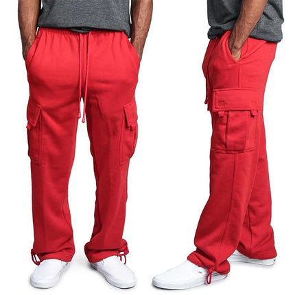 Men's  Cargo Pants Loose Drawstring Sweatpants with Pockets Sports Straight Trousers Jogging Long Pants Hip Hop Streetwear