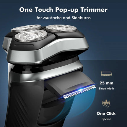 Sweker Electric Razor for Men Rechargeable Electric Shaver with Pop up Trimmer for Sideburns Trimmer Travel Lock IPX6 Waterproof