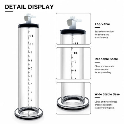 Male Penis Vacuum Pump Cylinder Set, Enlargement Enhancer Trainer, Manual Extender Device, Adult Masturbation Sex Toy Kit