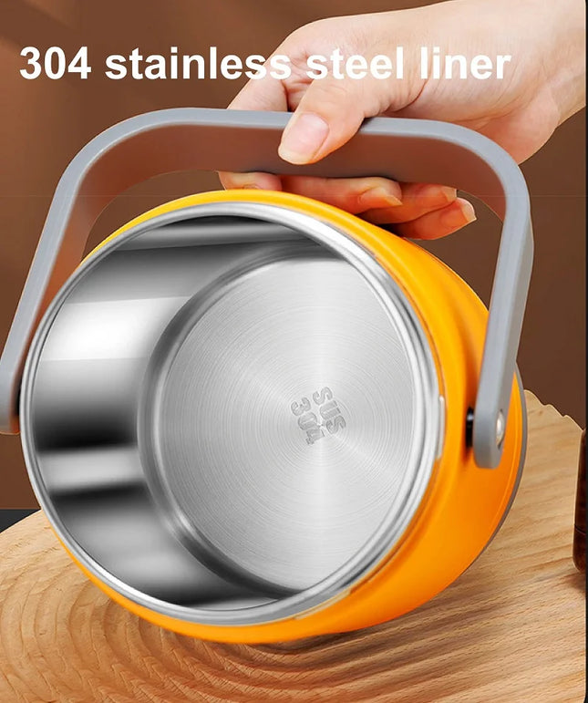 12V/1.6L Car Electric Lunch Box Multifunction Rice Cooker Portable 304 Stainless Steel Double Layer Liner Keep Warm Bento Box