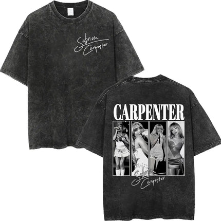 Retro Washed Sabrina Carpenter Merch T-shirt Y2k Fashion Aesthetic Short Sleeved Summer Men's Women's Casual Oversized T-shirt