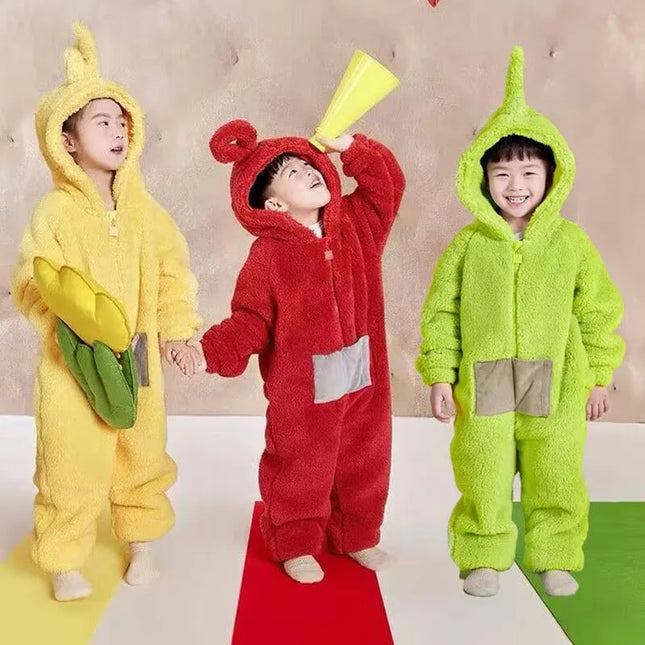 Adults Kids Onesies Soft Long Sleeves Pajamas Dipsy Tinky Winky Po Lala Costumes Home Clothes Women Unisex Homewear