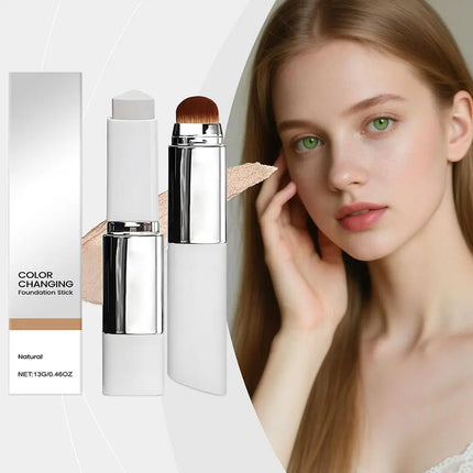 Color-changing Foundation Stick Blanca Foundation Korean Makeup Base High Coverage Concealer Natural Nude 2IN1 Foundation Stick
