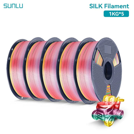 SUNLU 5KG 3D Printer Shiny Silk PLA Filament 1.75mm 1000g 3D Printer Neatly Wound 3D Filament for 3D Printer& 3D Pen