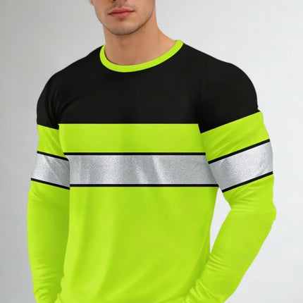 Men's 3D Printed New Secure Logo Color Blocking Design Long-Sleeved T-Shir Fashion Spring Daily Casual Work Wear Men's T-Shirts
