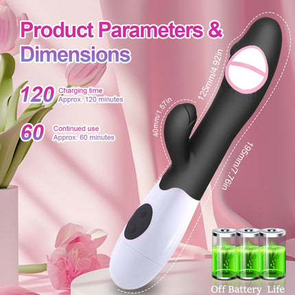 Powerful Dual Vibration Dildo Rabbit Vibrator Clitoris Stimulation G-Spot Massager AV Stick Masturbate Adult Sex Toys For Women