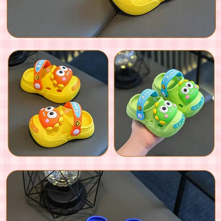 2025   Children's Slippers Cute Cartoon Girls Boys with Soft Soles Baby Bags Perforated Shoes Home and Baby Sandals***