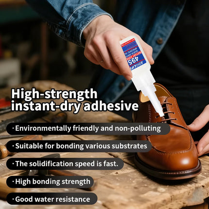 5PCS LOOLIFL495 Super Glue Plastic Professional Adhesive TransparentCyanoacrylate Glue Fast Drying Odorless Long Lasting Bonding