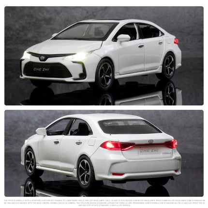 Diecast 1:32 TOYOTA Corolla Alloy Car Model Sound And Light Pull Back Door Opening Metal Car Model Collection Gifts For Friends