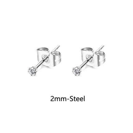 1 Pair/18 Pairs Hypoallergenic Small Stud Earrings Women Men Stainless Steel Ball Stud Earrings Set Cartilage Piercing Jewelry
