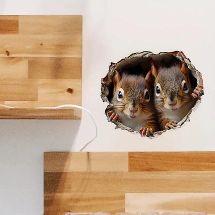 Funny Squirrel Stickers, Apply for Wall, Door, Cabinet, Window, Car Decoration, Vinyl Animal Decals, Art Wallpaper, Poster