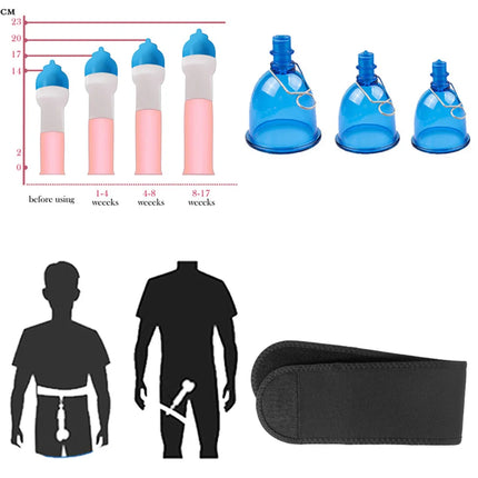 Male Penis Extender Vacuum Cup Set Glans Extension Penise Master Pump Sleeve Belt For Men Stretcher Enhancement Adult Product