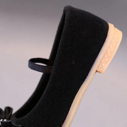 Little Girl Leather Shoes Simple Fashion Children Princess Shoes Solid Color Flats Causal Kids Versatile Bowtie Loafers Moccasin