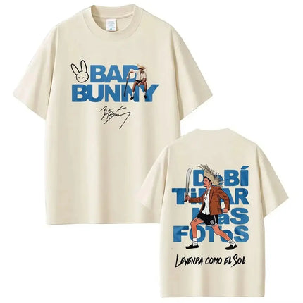Hip Pop Tees Rapper Bad Bunny Tour 2026 Debi Tirar Mas Fotos DTMF Merch T-Shirts Fashion Pop Music T Shirts Streetwear Unisex