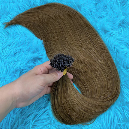 V Tip Human Hair Extension Fusion Hair Silky Straight Dark Brown Pre Bonded V Shape Keratin Hair Vietnamese Remy Hair For Salon