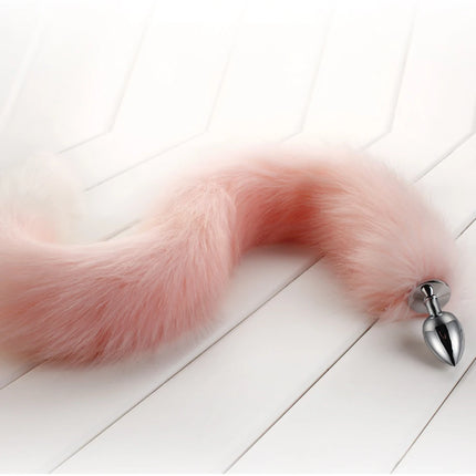 78cm Red Long Fox Tail Anal Plug Metal Butt Plug Prostate Massager Erotic Cosplay Accessories Adult Novelty Sex Toys For Couples