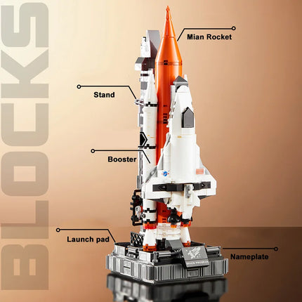 600+ Piece Bricks Space Shuttle Heavy Rockets Set Technical City Model Building Blocks Boy Birthday Gifts Kids Toys For Children