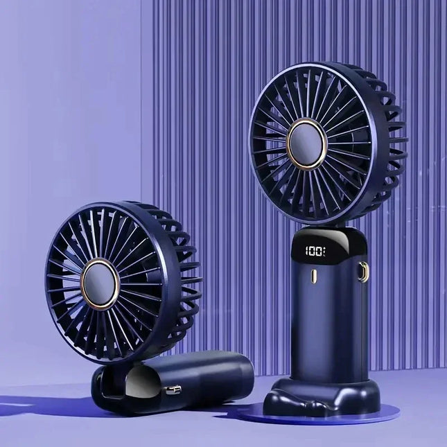 Portable Handheld Personal Rechargeable Fan LED Digital Display 90°Adjustable  Rechargeable Fan , 5 Speed Wind Mini Aromatherapy