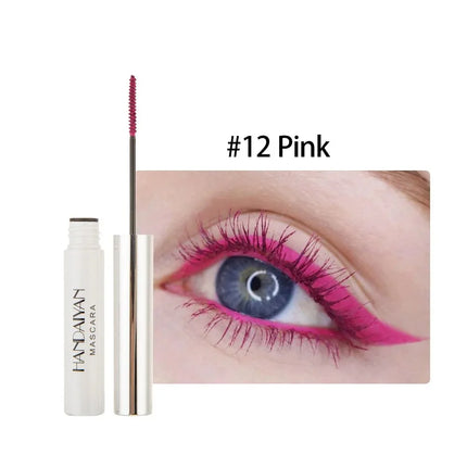 12 Color Mascara Waterproof Fast Dry Eyelashes Curls Extension Festival Make-Up Eyelashes Blue Red Purple Black White Mascara