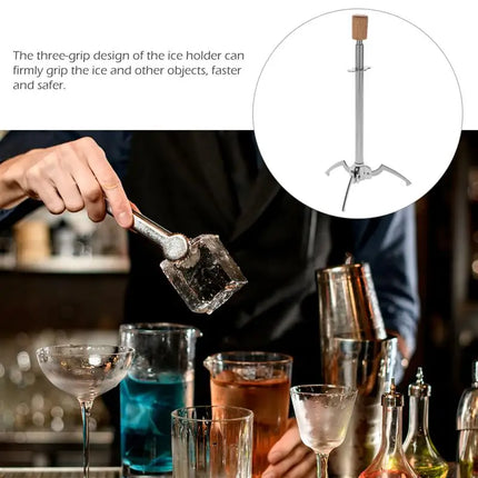 1pc Stainless Steel Multifunctional Ice Food Tong Triangle Shape Design Triangle Grab Food Ice Holder Suitable For Bar