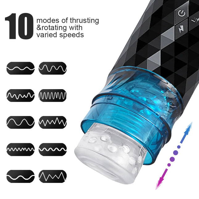 Automatic Male Masturbator Telescopic Rotation Vibration Man Masturbation Cup LCD Digital Simulation Blowjob Masturbator for Men