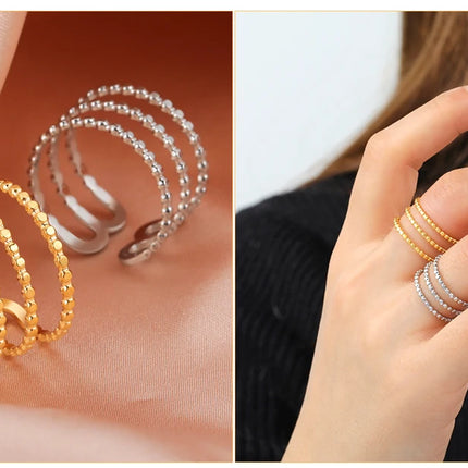 Skyrim Stainless Steel Women Rings Geometric Heart Aesthetic Adjustable Open Finger Ring Fashion Party Jewelry Gifts Wholesale