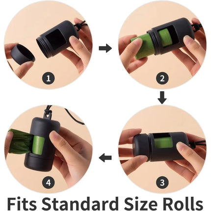 Pet Garbage Bag Dispenser Solid Color Dog Poop Bags Carrier for Dog Walking