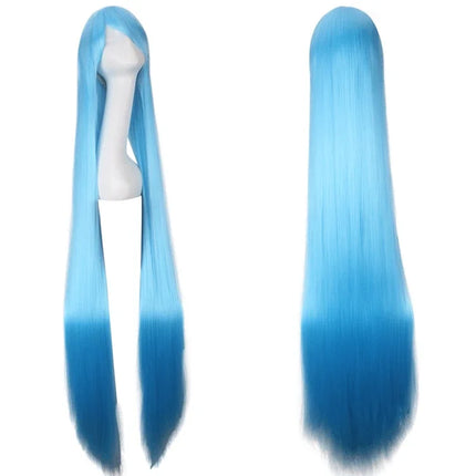 100cm Colourful Wig Long Staight Cosplay Anime Costume Party Wigs Synthetic Heat Resistant Wig
