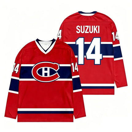 Merch Montreal Canadiens Team Hockey Jersey V-Neck Long Sleeve Athletic Sweatshirt Women Men Player Cosplay Top Shirts
