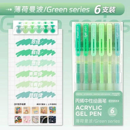 150/6 Colors Colors Large Capacity Acrylic Gel Pen 1.0mm Painting Drawing Student Writing Pen Office School Supplies Stationery