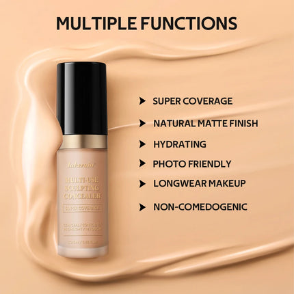 Lakerain Concealer Liquid High Coverage Cover Acne Dark Circles Foundation Modify Oil Control Face Contouring Cosmetics