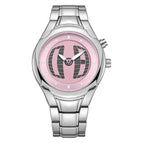 Round Silver Pink