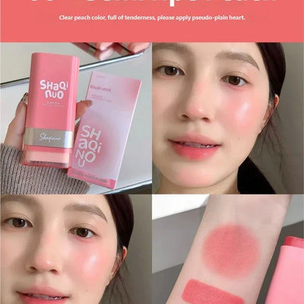1pcs Multi Use Blush Cream Cushion Stick Natural Nude Makeup Lip Cheek Tint Portable Long Lasting Hydrating Cosmetic Makeup