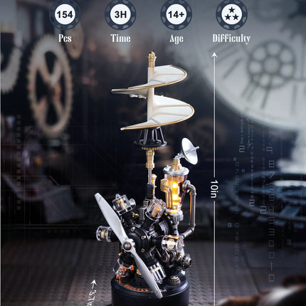 ROKR Da Vinci Helicopter CGL01 – A mechanical 3D puzzle with wireless audio-visual interaction, an adult steampunk desktop model