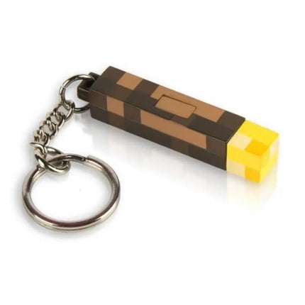 2026Mini LED Pixel-style Torch Flashlight Keychain Rechargeable Light Torch Plastic Game Model Toys Backpack Pendant Ornaments