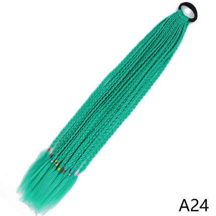 AZQUEEN Synthetic Gradient Color Dirty Braided Ponytail 60CM Elastic Rubber Band Braiding Pony Tail Hair Extensions For Girls