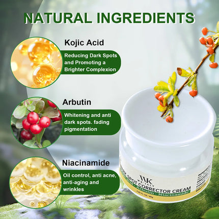 WK JALY Dark Spot Corrector Cream, Lightening Skin, Remove Melanin, Freckles, With Niacinamide, Kojic Acid, For Face And Body