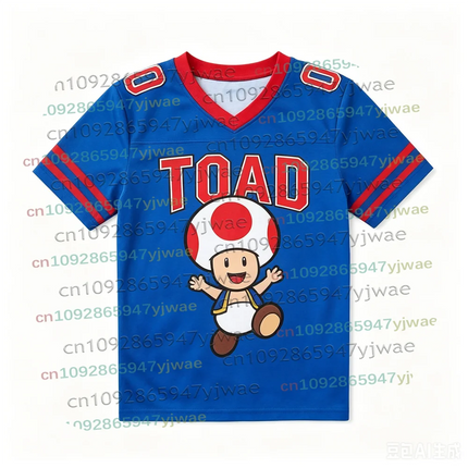 2026 Men Women Bros Yoshi Peach TShirt Summer Breathable Boy Girl V-neck Tee Oversize Short Sleeve Football Jersey For Fans Gift