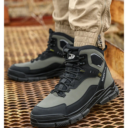 Man Safety Shoes Puncture-Proof Work Sneaker Waterproof Work Shoes Steel Toe Shoes Safety Boots Indestructible Shoes Lightweight