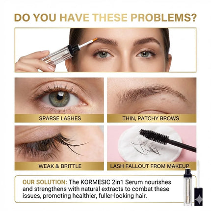 2 In 1 Fast Eyelash Eyebrows Growth Serum 7 Days Natural Eyelash Enhancer Longer Fuller Thicker Curling Lengthening Lash Makeup