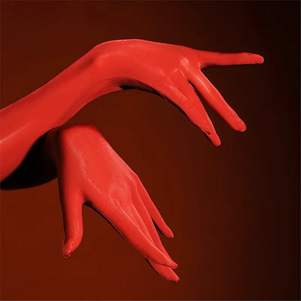 Sexy High Stretch Oil Luster Smooth Thin Five Finger Gloves Women Clubwear Cosplay Tight Erotic Stockings Nylon Long Gloves
