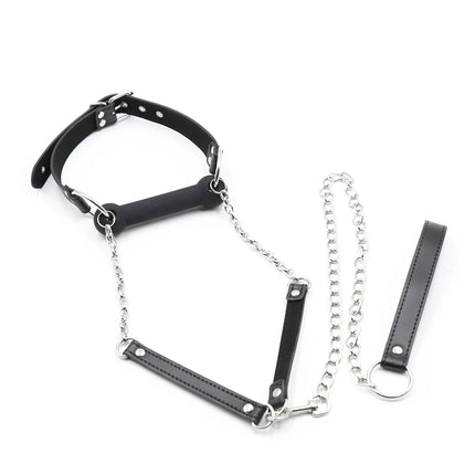Slave Dog Bite Bone Mouth Gag Strap Horse Harness Restraint Leash Oral Fixation Slave Stuffed Flirting BDSM Sex Toys for Couples