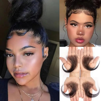 100% Real Human Hair I V Style Edges HD Lace Baby Hair for Women Reusable invisible Swiss Lace Hairline Natural Black Handmade